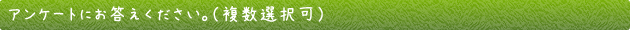 アンケートにお答えください。（複数選択可）